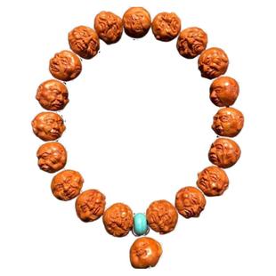 正圆十八罗汉手串男士文玩桃核龙纹核桃雕刻核雕18罗汉橄榄核小籽