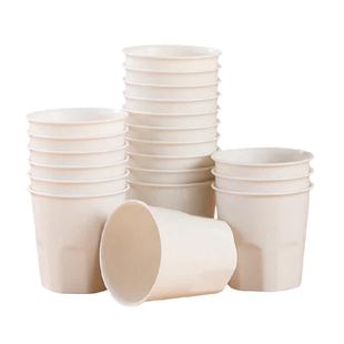 阿姿玛一次性杯子加厚可降解60只170ml稻壳杯咖啡饮料茶水杯碗勺