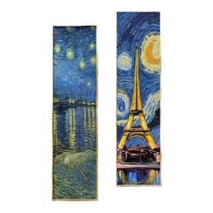 梵高入户玄关走廊过道装饰画细长条抽象肌理挂画高级感墙面上壁画