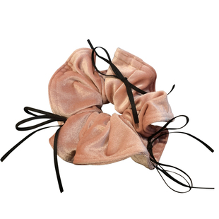 复古芭蕾风 黑色蝴蝶结丝绒大肠发圈扎头发头绳发饰2026正流行