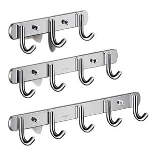 304不锈钢挂钩强力粘胶浴室免打孔壁挂卫生间挂衣钩门后粘钩墙壁