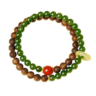 宫里上新沉香手串女款正品奇楠木质文玩多圈碧玉手链安神生日礼物