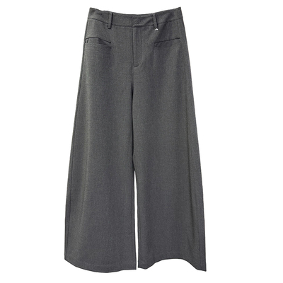 外M单！高腰休闲镰刀阔腿西裤