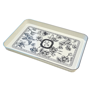 法式复古小香风托盘水果食物餐盘家用茶几玄关长方形摆件收纳盘子