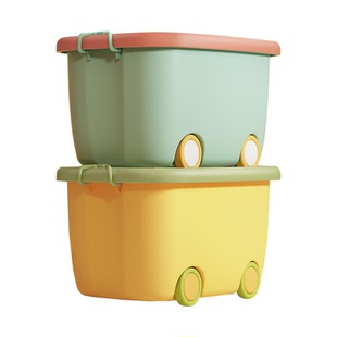 【国补15%】玩具收纳箱家用宝宝衣服储物箱儿童零食书本箱带滑轮