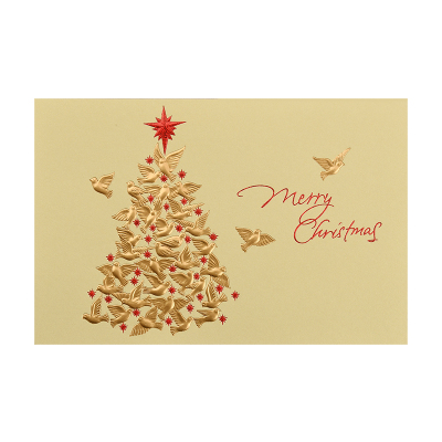 烫金圣诞节礼物祝福贺卡定制打印