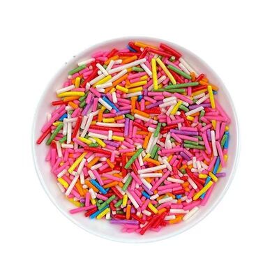 彩糖针彩针糖珠彩糖针食用彩色朱古力彩针七彩糖针蛋糕冰淇淋烘焙