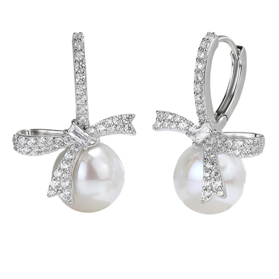 BRI.R/佰色传情【结萦珠语】9-10mm淡水珍珠S925银耳饰耳扣耳环