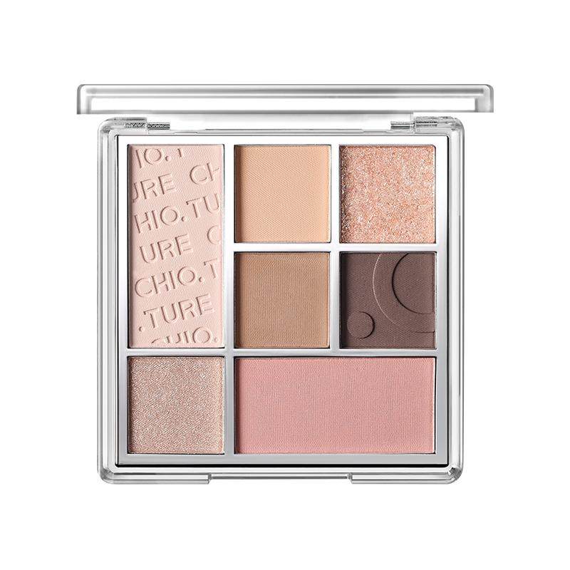 稚优泉七色眼影盘面部综合盘日常淡妆高光腮红修容一体盘三合一