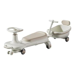 带拖斗儿童扭扭车2025新款1岁小宝宝婴儿溜溜车大人可坐双人推杆