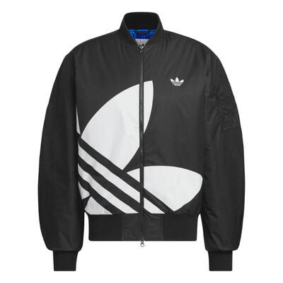 情侣款复古宽松运动立领夹棉外套男女秋冬adidas阿迪达斯三叶草