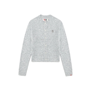 APEE女装秋冬刺绣兔子小标针织开衫F125A5P