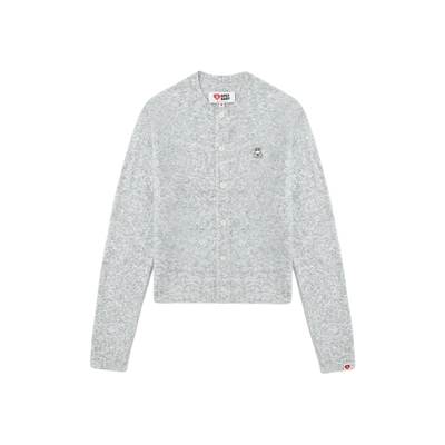 APEE刺绣兔子小标针织开衫