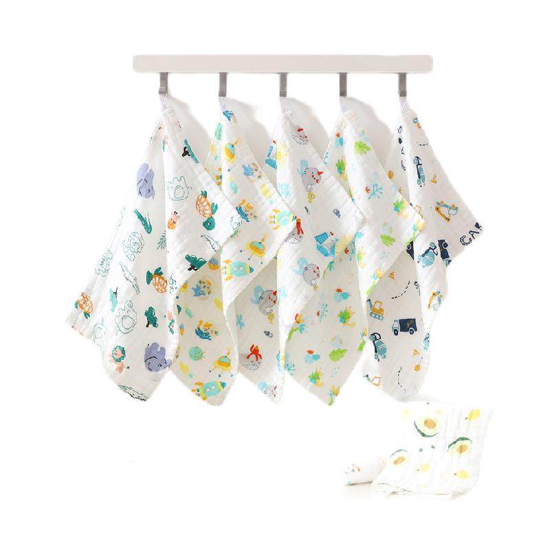 婴儿童毛巾纯棉100全棉纱布方巾洗脸巾漱口水巾围嘴兜吸水不掉毛