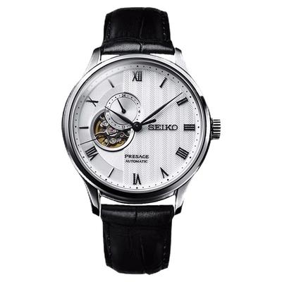 精工庭院商务镂空表盘机械表男士