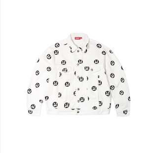 LDS 白色蛮印花卡车司机牛仔夹克