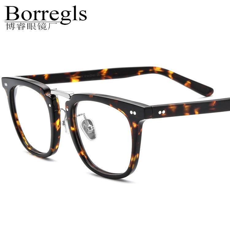 2023眼镜近视框男复古配女同款板材眼睛度数潮可防余文乐蓝光黑大