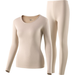 雅鹿女士保暖内衣加厚加绒德发热女款秋衣秋裤套装贴身保温冬季