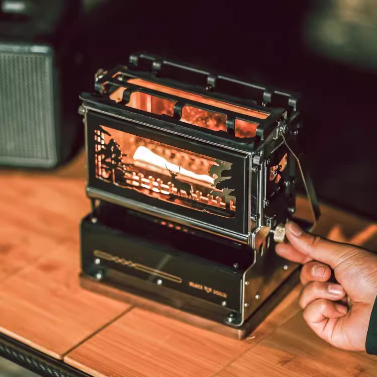 黑固遇见煤油灯观火炉迷你桌面观赏炉摆件户外复古灯油炉煮茶油炉