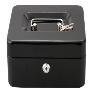 带锁铁盒手提小箱子收纳盒加厚收银箱保险储物盒零钱密码盒储蓄罐