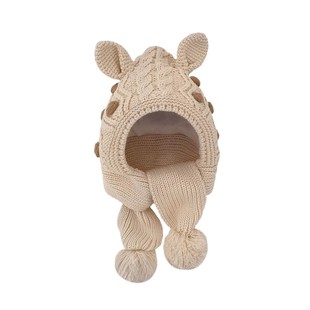 宝宝帽子围巾一体秋冬季可爱针织韩版儿童护耳帽保暖男女童毛线帽