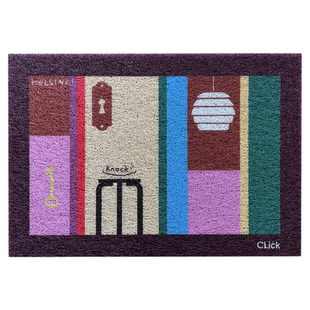 click玄关入户门店地垫可落尘北欧复古公寓丝圈地毯家居装饰