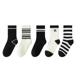 10A抗菌！【棉奇熊】男女童纯棉秋冬袜5双