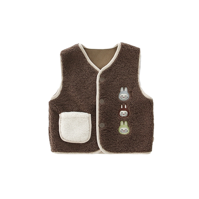 10种款式1-8岁女童卡通加绒马甲