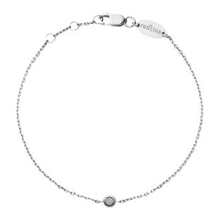 Redline/红绳女士Minimaliste 0.02克拉圆形钻石白金链制手链