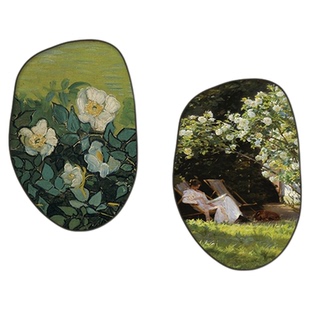 中古风客厅装饰画梵高莫奈油画艺术感挂画组合异形沙发背景墙壁画