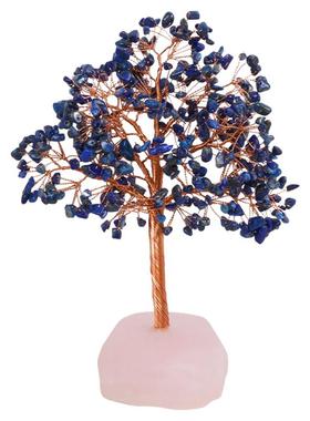 天然粉水晶宝石桃花树摆件送礼物原石家居饰品可爱工艺品消磁粉晶