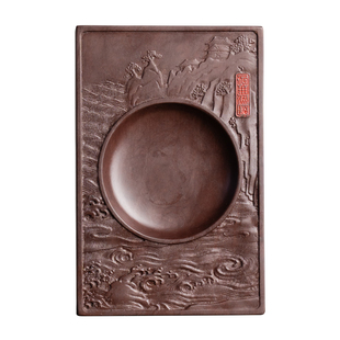 善琏湖笔 云壑听涛 砚台端砚书法专用墨砚天然原石可研墨毛笔老式文房四宝高端精品高颜值肇庆可磨墨石头