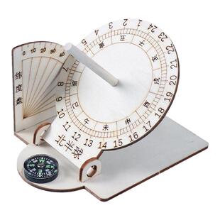 太阳钟光影diy日晷科技小制作古老计时器时间测量仪器教学玩教具