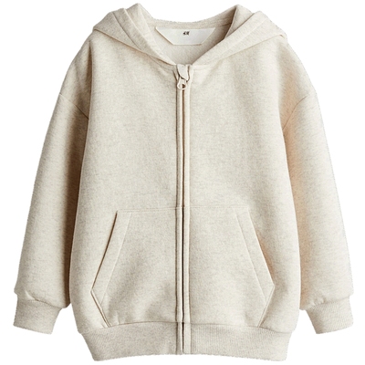 HM童装儿童女童连帽衫秋季休闲简约时尚拉链连帽上衣1196520