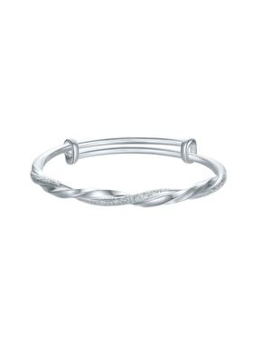 周六福莫比乌斯银手镯s999银实心镯子优雅气质圣诞礼物