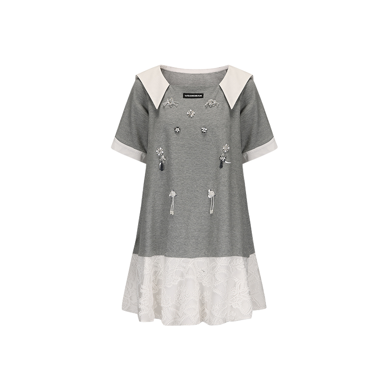 【盛夏甄选】WEancheAM/未未姆  SS25春夏新品方领钉珠连衣裙女