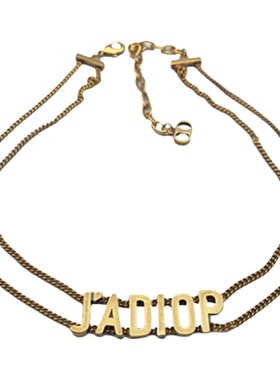 奥米迪奥字母双层锁骨链