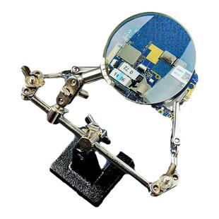 台式放大镜维修用5倍玻璃片金属支架电路板焊接工作台辅助夹工具