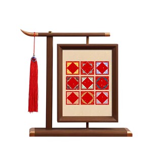 紫芳斋马上有福高档旋转相框摆台微喷宣纸软卡小楷书法作品纸马年书法文创diy摆台空白手写半生熟创意作品纸