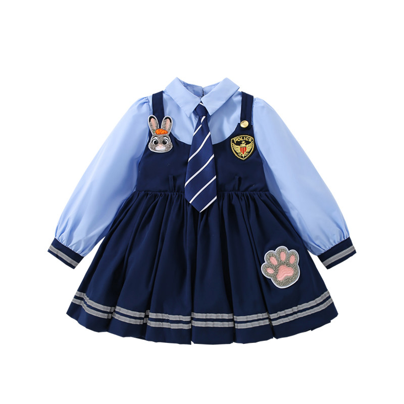 童装女童朱迪兔子警官衣服连衣裙