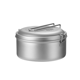 纯钛圆形饭盒户外露营密封便当盒家用钛碗便携钛餐具钛饭盒