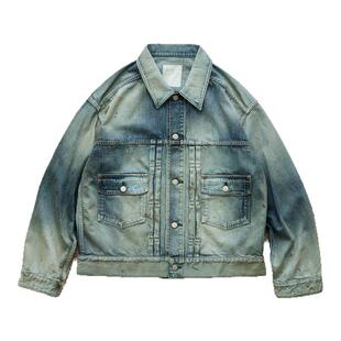 现货 ANCELLM AGING DENIM JKT 日产水洗破坏复古牛仔夹克 25SS