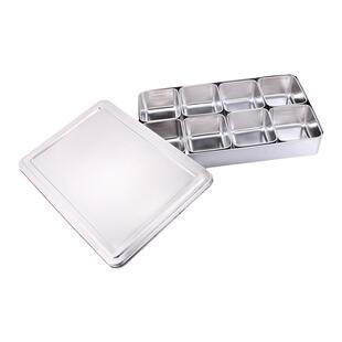 不锈钢料理盆储备盘带盖蒸菜格分类盒子杂粮罐螺丝零件收纳盒