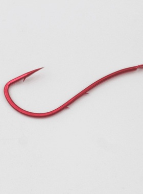 新疆包邮红色付流线鱼钩背刺钩曲线钩长柄滩钓黑鲷鲳鱼梭鱼钩鲈鱼