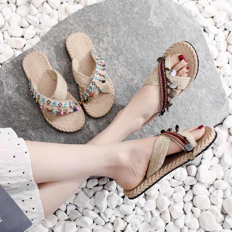 傣族拖鞋西双版纳交叉拖鞋女新款民族风夏季外穿创意小香带人字拖