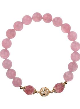 粉水晶手链女招桃花转运小众简约