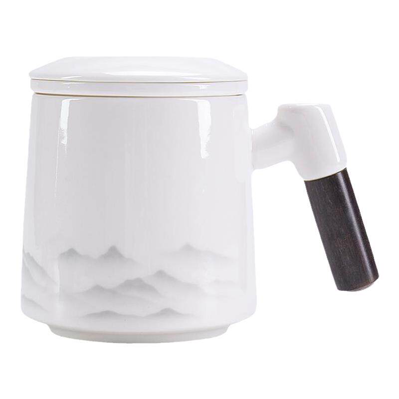 高档白瓷茶水分离茶杯送礼定制