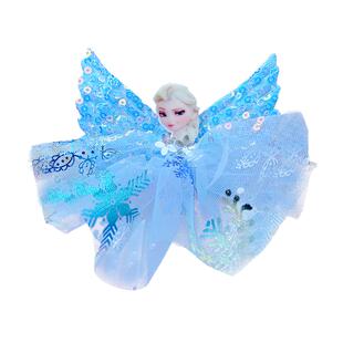 儿童发夹冰雪奇缘艾莎公主发饰可爱蝴蝶结发卡女宝宝边夹头饰夹子
