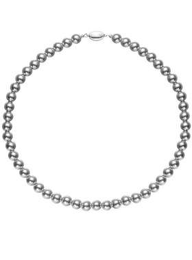 真多麻灰色珍珠项链叠戴ins百搭轻奢小众毛衣链气质高级感锁骨链