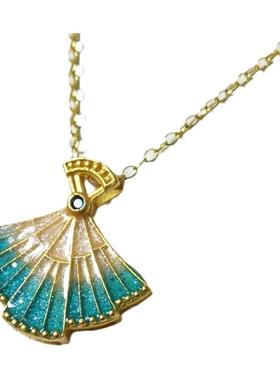 S925纯银链子吊坠景泰蓝掐丝法女